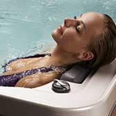 Girl relaxing in hot tub